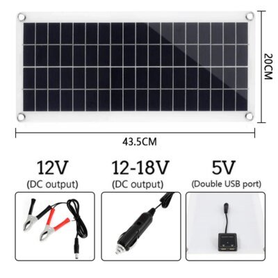 Panneau solaire pour touristes, 12V, USB, contrôleur 60A, cellules solaires, chargeur pour voiture, yacht, montres, charge de batterie, nouveau, 2023