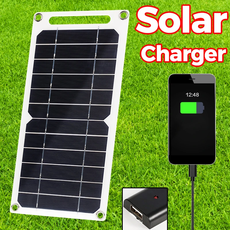 Kit de panneau solaire USB 5V, 20W, système de chargeur de batterie de randonnée en plein air, invitation pour téléphone portable, montre de banque d'alimentation