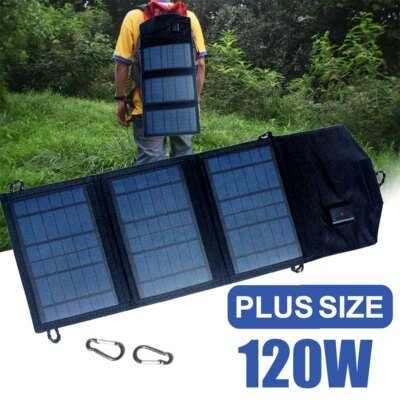 18226-a584c6.jpg Chargeur de panneau solaire pliable, plaque solaire grande taille, 5V, USB, charge sûre, chargeur de téléphone portable pour la maison, le camping en plein air, 120W