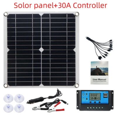 18244-331c0c.jpg Panneau Solaire Flexible 500W, 12V, Chargeur de Batterie pour Touriste, USB avec Contrôleur 10A-60A, Cellules Solaires, Banque d'Alimentation pour Téléphone, Voiture, Yacht, Montres