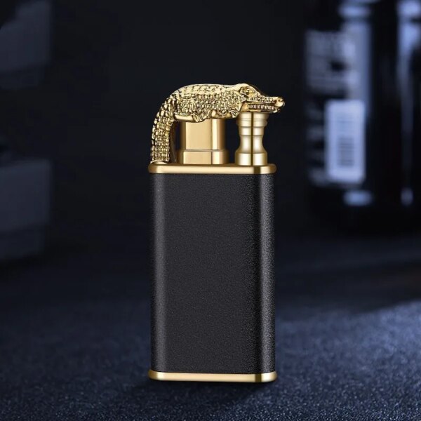 Briquet à gaz Shoous à tête d'animal de célébrité, coupe-vent, flamme bleue directe, interrupteur à feu ouvert, torche à turbine, cadeaux créatifs, nouveau filet – Image 4