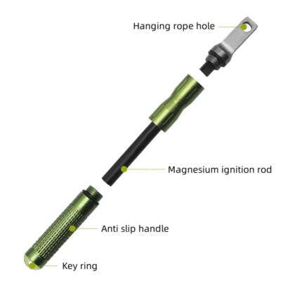 Briquet à Lame en Alliage de Magnésium Super Dur pour Homme, Bâton d'Allumage Étanche, Outils de Survie Sauvage, Camping en Plein Air