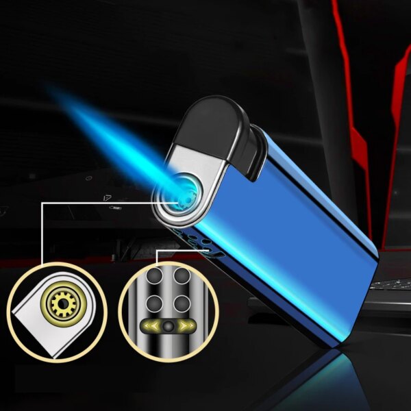 Briquet à Jet à Flamme Bleue avec Coque D.lique, Résistant au Vent, Accessoires de struction ée pour Camping en Plein Air, Renard, Nouvelle Collection 2023 – Image 2