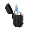 18393-b98144.jpg Briquet à gaz butane à flamme bleue foncée portable, lanière étanche pour pataugeoire de camping en plein air, accessoires pour fumeurs de cigares, gadgets, 2 feux
