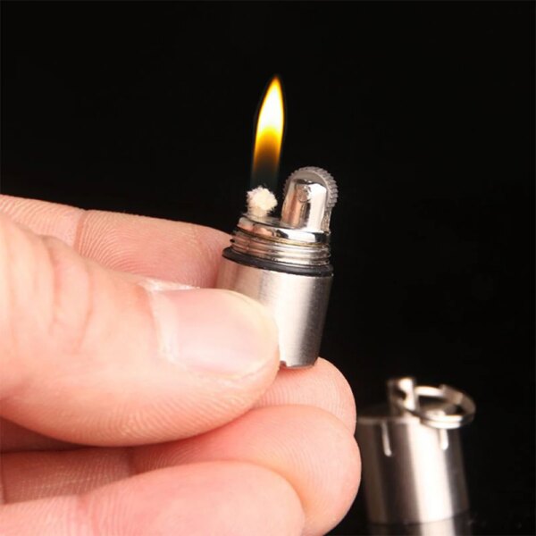 Mini briquet à kérosène rétro porte-clés, briquets diesel, clé JOLaguna, cadeaux, outil Position V, accessoires pour fumeurs – Image 2