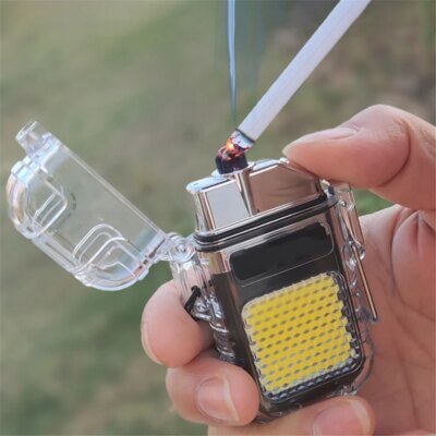 18439-21c083.jpg Briquet électrique étanche pour touristes, lumière COB, charge de type C, camping en plein air, barbecue