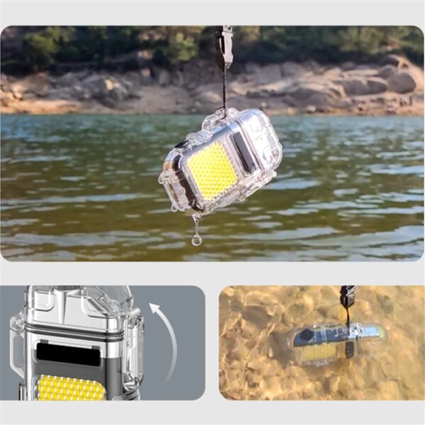 Briquet électrique étanche pour touristes, lumière COB, charge de type C, camping en plein air, barbecue