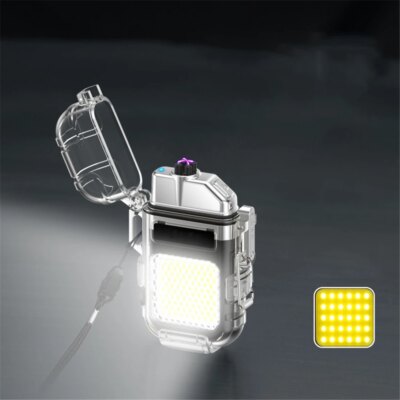 Briquet électrique étanche pour touristes, lumière COB, charge de type C, camping en plein air, barbecue