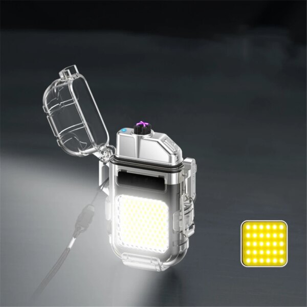 Briquet électrique étanche pour touristes, lumière COB, charge de type C, camping en plein air, barbecue
