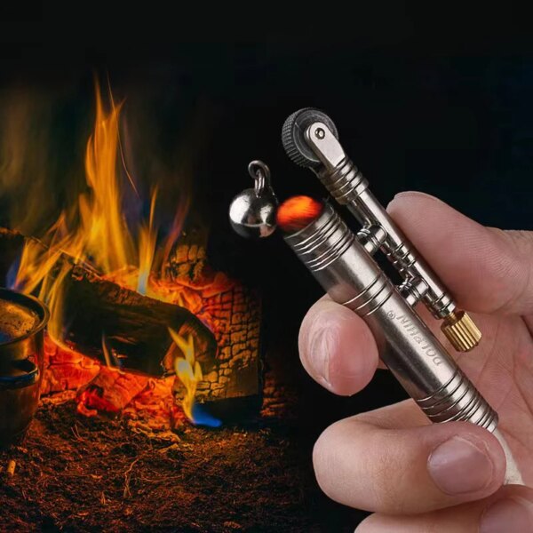 Briquet à kérosène en métal portable, ULcoupe-vent, camping en plein air, survie, amadou vintage rétro, accessoires pour fumeurs, gadgets – Image 3