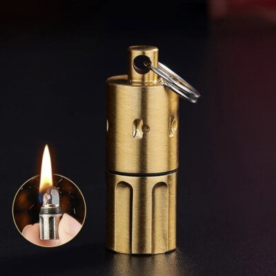 18513-ca8657.jpg Mini porte-clés Compact, allume-roue de broyage, huile rechargeable, survie en plein air, Camping, Kerosene, briquet, accessoires pour fumer, Gadgets