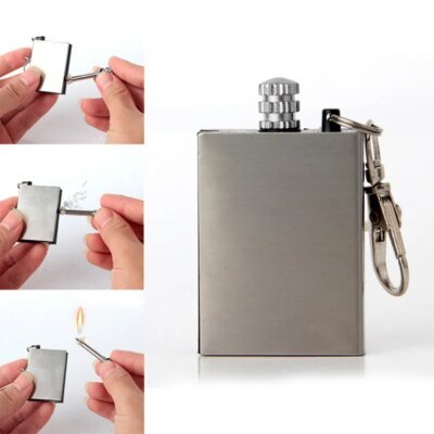 18539-0783d5.jpg Briquet portable en acier inoxydable avec porte-clés, allumette sans carburant, feu continu, cadeau d'anniversaire pour hommes, accessoires