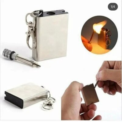 18539-9ce4f2.jpg Briquet portable en acier inoxydable avec porte-clés, allumette sans carburant, feu continu, cadeau d'anniversaire pour hommes, accessoires