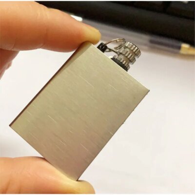 18539-ecaa22.jpg Briquet portable en acier inoxydable avec porte-clés, allumette sans carburant, feu continu, cadeau d'anniversaire pour hommes, accessoires