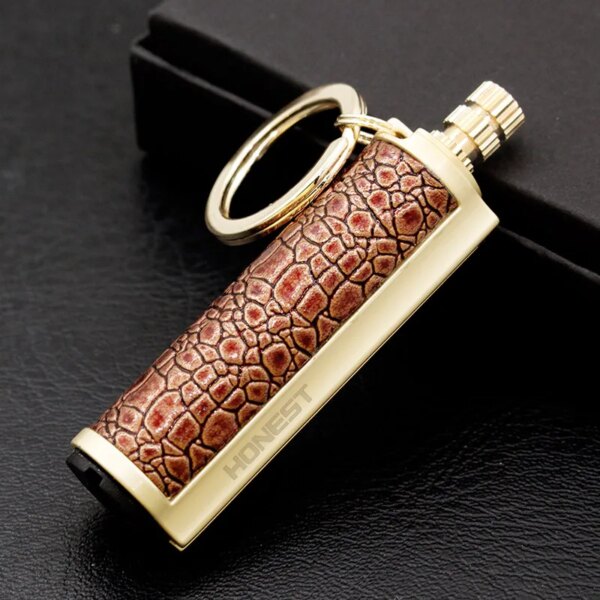 Briquet à kérosène en métal pour homme, porte-clés en continu, coupe-vent, étanche, camping, survie en plein air, gadget de ville, nouveau – Image 5