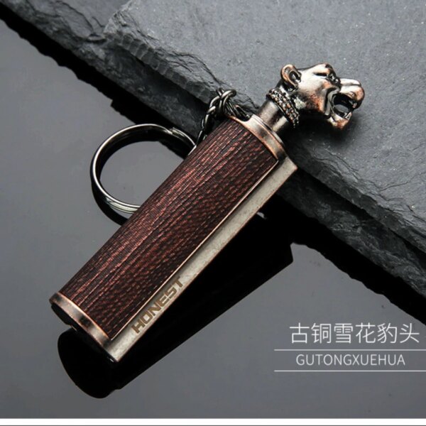 Briquet à kérosène en métal pour homme, porte-clés en continu, coupe-vent, étanche, camping, survie en plein air, gadget de ville, nouveau – Image 4