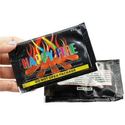 18794-2cd4bd.jpg Sachets de poudre de flamme de feu de joie coloré magique, tour de pyrotechnie, camping en plein air, randonnée, outils de survie, flammes, 10g, 15g, 25g, 30g