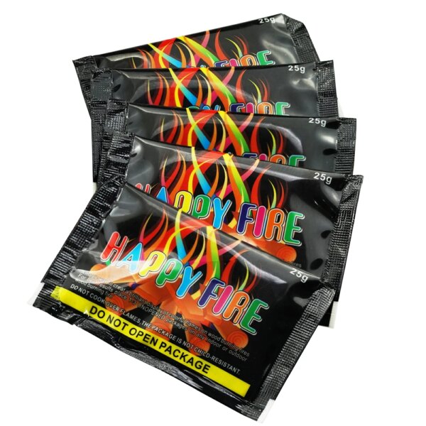 Sachets de poudre de flamme de feu de joie coloré magique, tour de pyrotechnie, camping en plein air, randonnée, outils de survie, flammes, 10g, 15g, 25g, 30g – Image 2