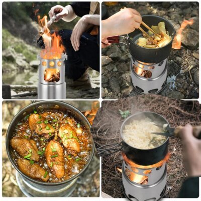 18919-87a4f5.jpg Mini portable ultra - léger extérieur coupe - vent pliant cuisinière brûleur de cuisine en acier inoxydable pique - nique cuisine sac à dos Camping voyage randonnée chasse survie four charbon de bois poêle à bois