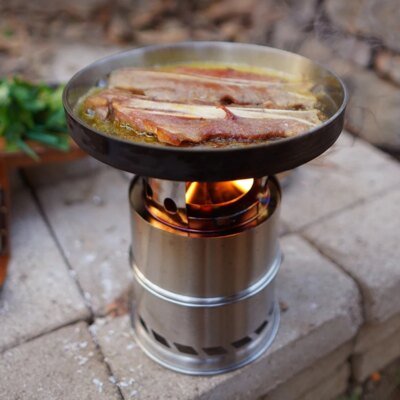 18919-9b60a8.jpg Mini portable ultra - léger extérieur coupe - vent pliant cuisinière brûleur de cuisine en acier inoxydable pique - nique cuisine sac à dos Camping voyage randonnée chasse survie four charbon de bois poêle à bois