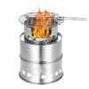 18919-d789ae.jpg Mini portable ultra - léger extérieur coupe - vent pliant cuisinière brûleur de cuisine en acier inoxydable pique - nique cuisine sac à dos Camping voyage randonnée chasse survie four charbon de bois poêle à bois