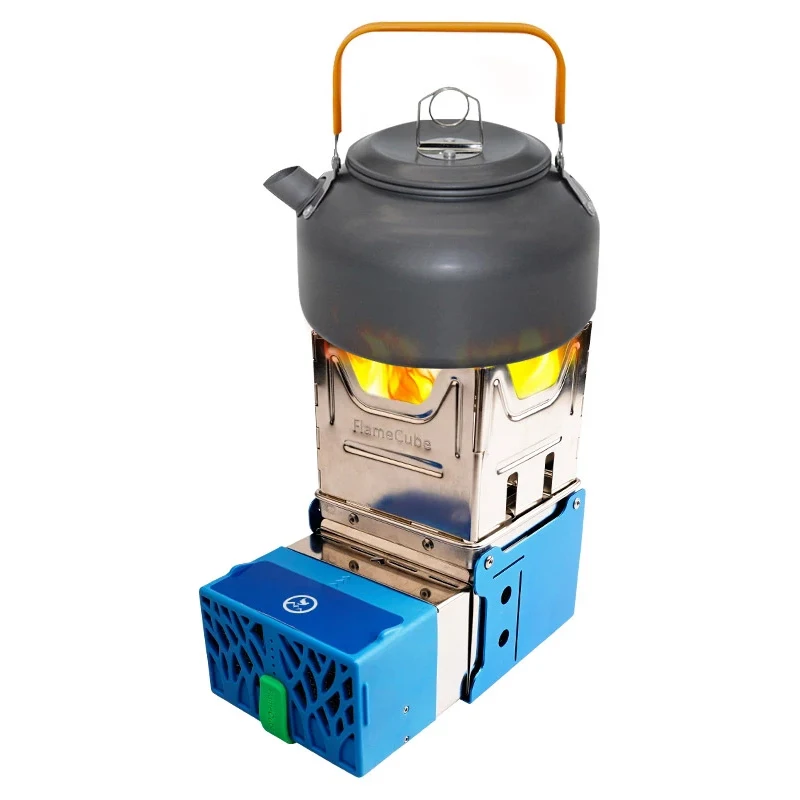 ExtĂ©rieur portable lĂ©ger pliant en acier inoxydable pique - nique Camping voyage bois de chauffage poĂȘle Ă charbon de bois gĂ©nĂ©rateur feu transformĂ© en brĂ»leur Ă©lectrique Ăquipement de survie d'urgence â Image 4