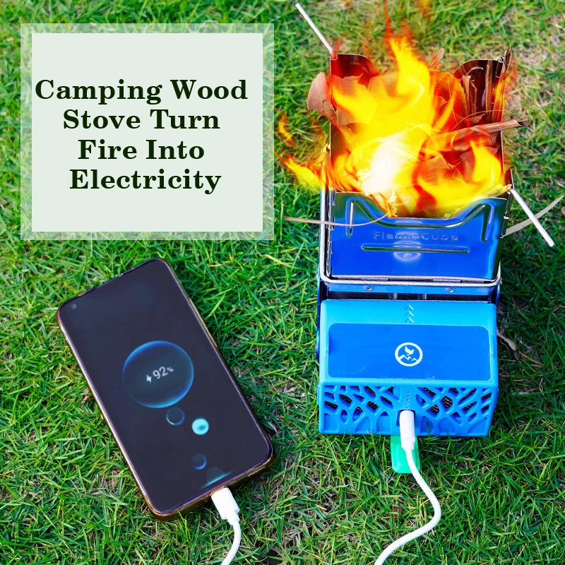 ExtĂ©rieur portable lĂ©ger pliant en acier inoxydable pique - nique Camping voyage bois de chauffage poĂȘle Ă charbon de bois gĂ©nĂ©rateur feu transformĂ© en brĂ»leur Ă©lectrique Ăquipement de survie d'urgence