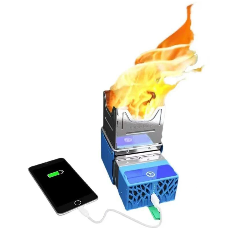 ExtĂ©rieur portable lĂ©ger pliant en acier inoxydable pique - nique Camping voyage bois de chauffage poĂȘle Ă charbon de bois gĂ©nĂ©rateur feu transformĂ© en brĂ»leur Ă©lectrique Ăquipement de survie d'urgence â Image 5