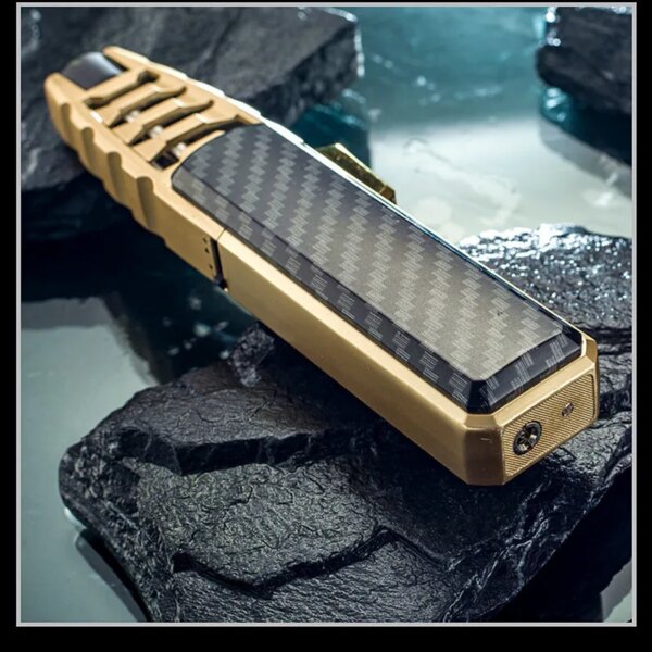 Torche à turbine coupe-vent en métal BON, grand odorpulvérisateur, flamme bleue, briquet à gaz butane, chaîne, soudage de bijoux, cuisine, extérieur