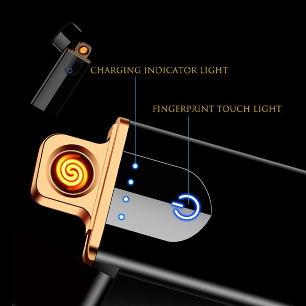 Briquet tactile aste USB, nouveau, coupe-vent, électronique, Laguna, accessoires de fumée, cadeau renard, 2023 – Image 4