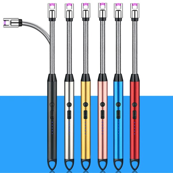 Briquet Plasma Électrique USB Coupe-Vent pour Cuisine, Longue Bougie, BBQ, Cuisinière à Gaz, Pistolet de Ville, Camping, Rechargeable, Périphérique, Sans Flamme