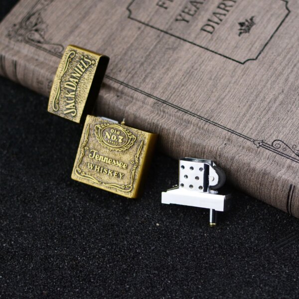 Briquet en métal gonflable de haute qualité pour hommes, briquet rétro à flamme ouverte, coupe-vent, cadeaux personnalisés Smok – Image 3