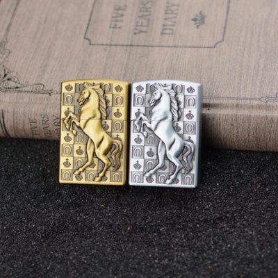 Briquet en métal gonflable de haute qualité pour hommes, briquet rétro à flamme ouverte, coupe-vent, cadeaux personnalisés Smok