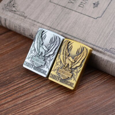 Briquet en métal gonflable de haute qualité pour hommes, briquet rétro à flamme ouverte, coupe-vent, cadeaux personnalisés Smok