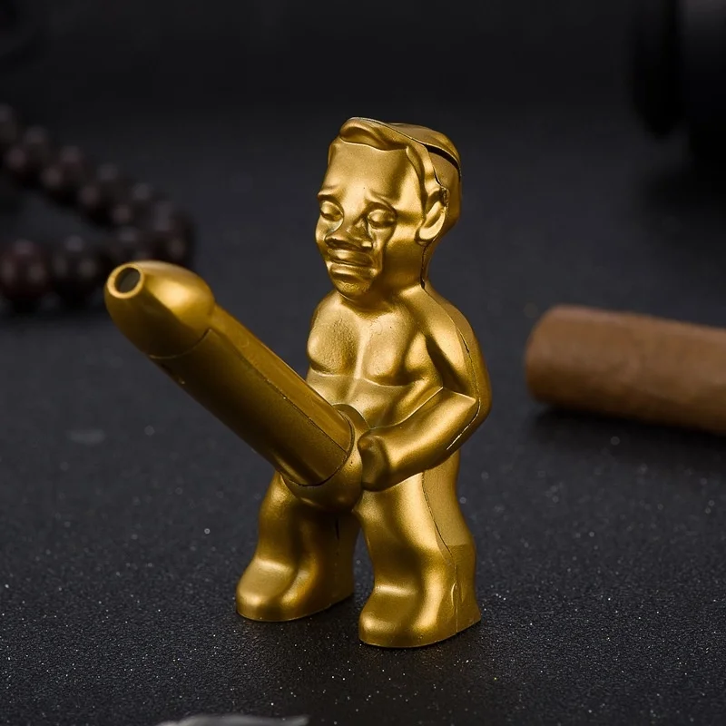 Briquet à gaz butane personnalisé, briquet en métal, modèle de petit vieil homme créatif, coupe-vent, remplissage répétable, cadeau amusant – Image 4