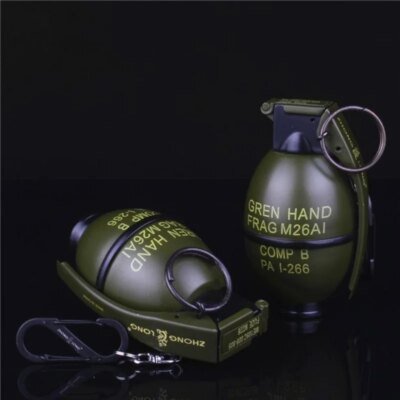 19354-2c7955.jpg Grand briquet à grenade en métal, créatif, modèle militaire, gonflable, mignon, coupe-vent, cadeau