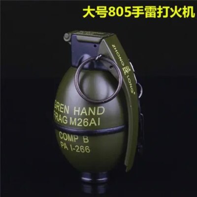 Grand briquet à grenade en métal, créatif, modèle militaire, gonflable, mignon, coupe-vent, cadeau