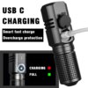19364-15e799.jpg Mini Lampe de Poche Portable à 4 Cœurs P50 LED, Torche Rechargeable par USB, 3 Modes d'Éclairage Utilisés, Batterie 18650, Briquet Fox Militaire