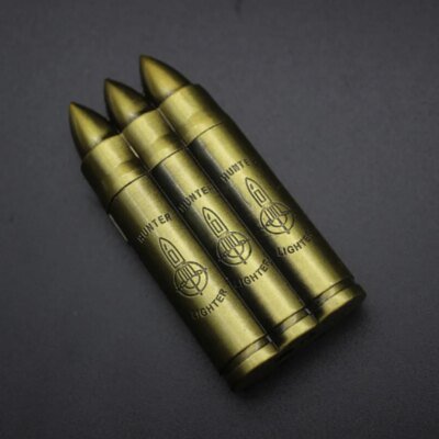 Briquet à gaz butane gonflable à balle créative, coupe-vent, droit, militaire, vent, bronze, flamme, Laguna