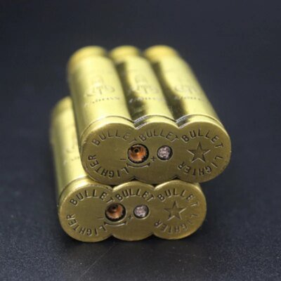 Briquet à gaz butane gonflable à balle créative, coupe-vent, droit, militaire, vent, bronze, flamme, Laguna