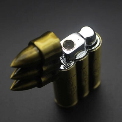 Briquet à gaz butane gonflable à balle créative, coupe-vent, droit, militaire, vent, bronze, flamme, Laguna