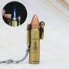 Briquet à gaz butane gonflable à balle créative, coupe-vent, droit, militaire, vent, bronze, flamme, Laguna