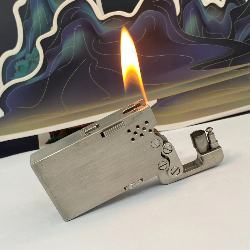 Briquet à kérosène automatique manuel en alliage de titane, langue de dragon, 1 bouton, ville, machines militaires – Image 2