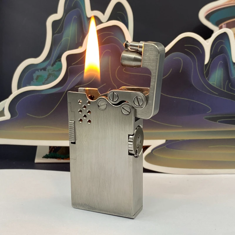 Briquet à kérosène automatique manuel en alliage de titane, langue de dragon, 1 bouton, ville, machines militaires