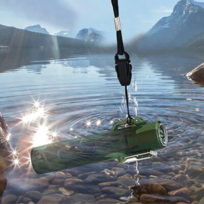 Briquet Plasma de Survie USB avec Boussole, Lampe de Poche Étanche et Coupe-Vent, pour Camping en Plein Air, Nouveauté 2023