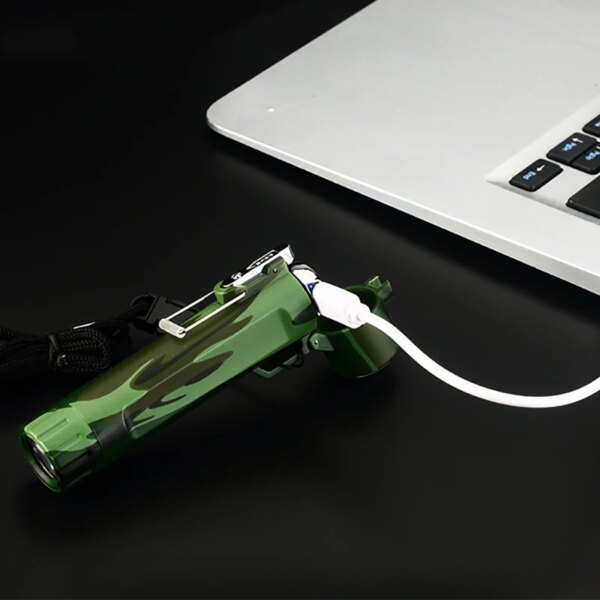 Briquet Plasma de Survie USB avec Boussole, Lampe de Poche Étanche et Coupe-Vent, pour Camping en Plein Air, Nouveauté 2023 – Image 2