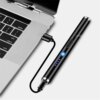 Briquet électronique USB long, coupe-vent, cuisinière à gaz, bougie, barbecue, cuisson en plein air, portable, allumage par impulsion, touriste de cuisine, périphérie