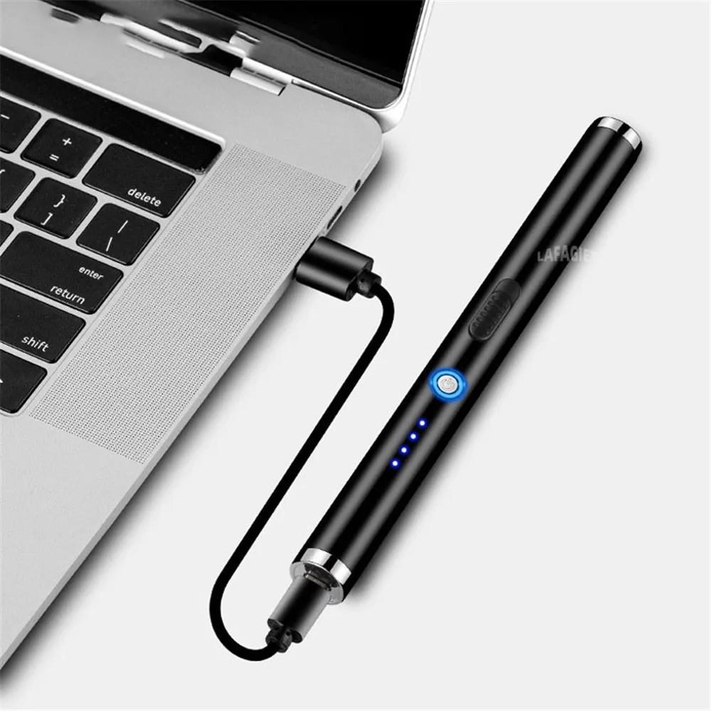 Briquet électronique USB long, coupe-vent, cuisinière à gaz, bougie, barbecue, cuisson en plein air, portable, allumage par impulsion, touriste de cuisine, périphérie – Image 5