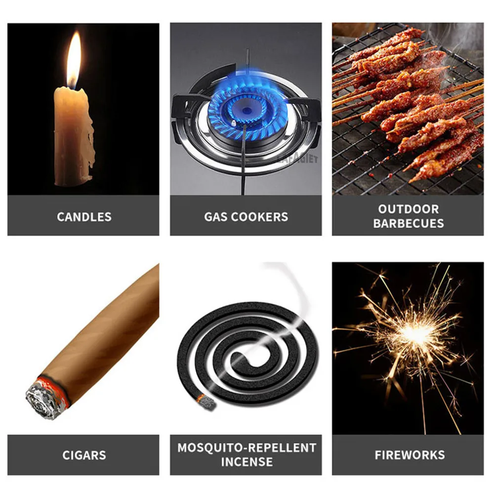 Briquet électronique USB long, coupe-vent, cuisinière à gaz, bougie, barbecue, cuisson en plein air, portable, allumage par impulsion, touriste de cuisine, périphérie – Image 3