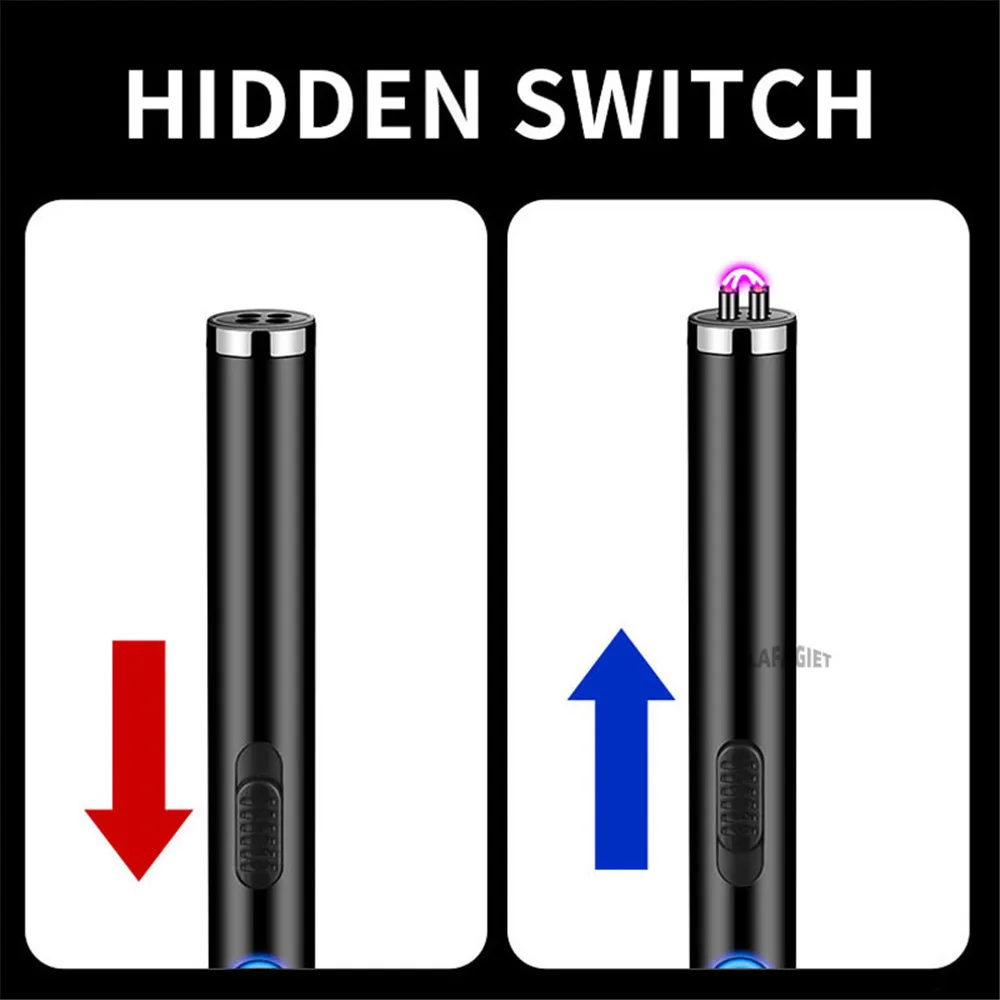 Briquet électronique USB long, coupe-vent, cuisinière à gaz, bougie, barbecue, cuisson en plein air, portable, allumage par impulsion, touriste de cuisine, périphérie – Image 4